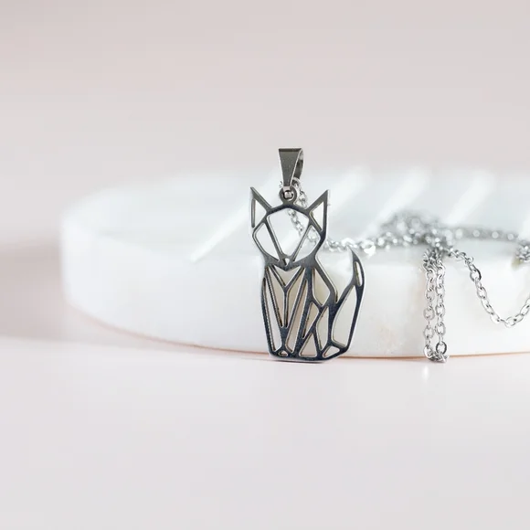 🔹️Sale🔹️2/$30 - Geometric Cat Necklace - Only 1 left! - Picture 2 of 8